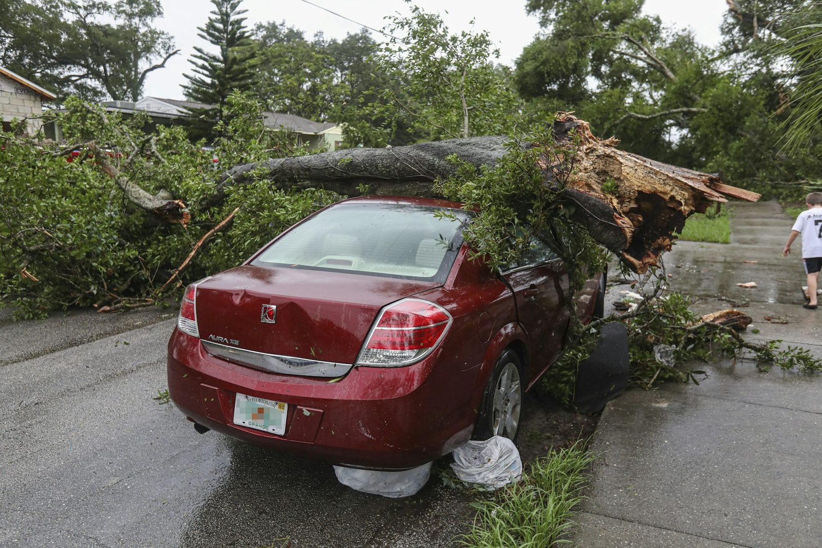 Storm damage restoration on a Northwest Florida home